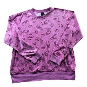 Disney Women’s Pink Winnie the Pooh Crewneck Long Sleeve Sweater | Size L